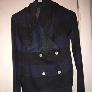 SPLENDID Navy and Dark Gray Funnel Neck Jacket XS NWT!